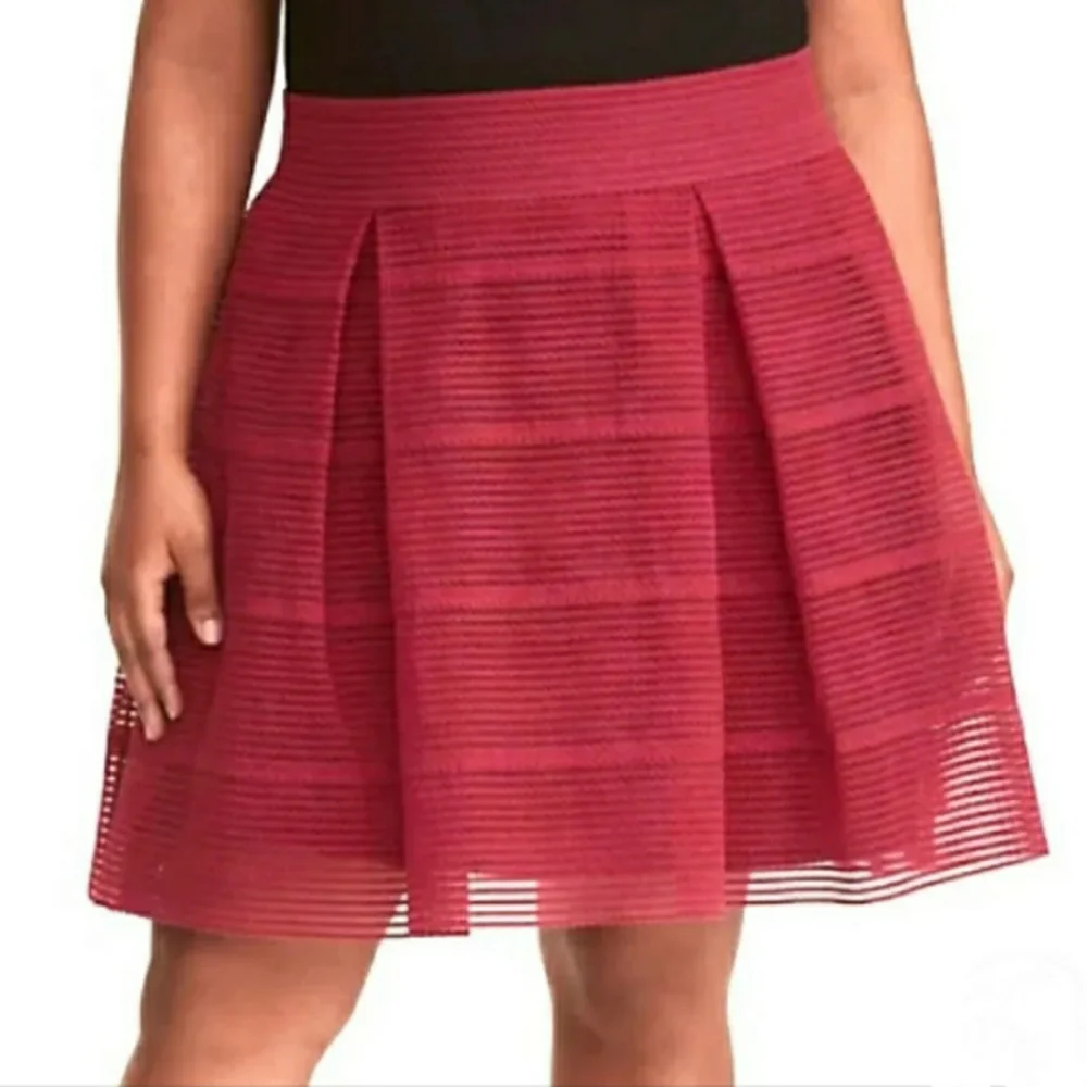 Torrid Striped Sheer Flared Skirt